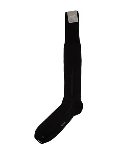 Pre-owned Tom Ford Embroidery Rib Socks In Black
