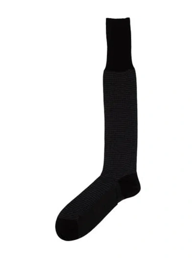 Pre-owned Tom Ford Embroidery Rib Socks In Black