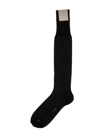 Pre-owned Tom Ford Embroidery Rib Socks In Black