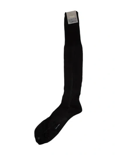 Pre-owned Tom Ford Embroidery Rib Socks In Black