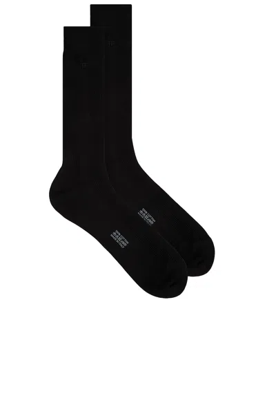 Tom Ford Embroidery Rib Socks In Black
