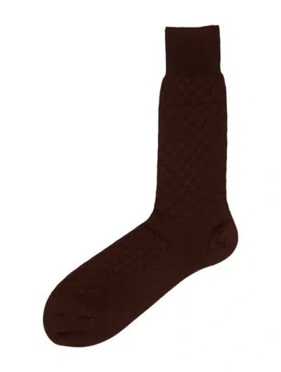 Pre-owned Tom Ford Embroidery Rib Socks In Brown