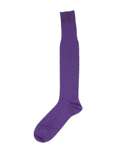 Pre-owned Tom Ford Embroidery Rib Socks In Purple
