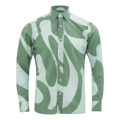 Tom Ford Emerald Enigma Cotton Men's Shirt In Green