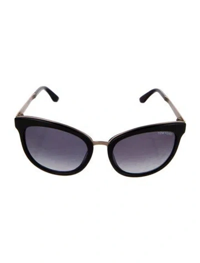 Pre-owned Tom Ford Emma Cat-eye Sunglasses In Black