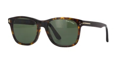 Pre-owned Tom Ford Eric-02 Ft 0595 Dark Havana/green (52n) Sunglasses