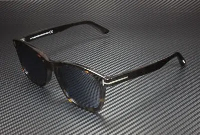 Pre-owned Tom Ford Eric-02 Ft0595 52d Havana Palladium Blue Polarized 55 Men's Sunglasses In Gray