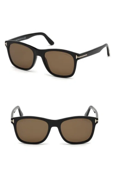 Tom Ford Eric 55mm Sunglasses In Shiny Black / Roviex