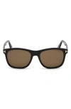 Tom Ford Eric 55mm Sunglasses In Shiny Black/roviex