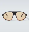 Tom Ford Erol Aviator Sunglasses In Brown