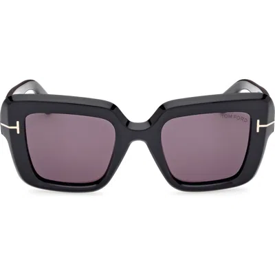 Tom Ford Esme 50mm Square Sunglasses In Orange