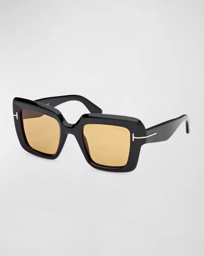 Tom Ford Esme Acetate Square Sunglasses In Black