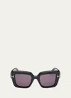 Tom Ford Eyewear Esme Oversized Frame Sunglasses In Sblk/smk