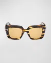 Tom Ford Esme 50mm Square Sunglasses In Dhav/brn