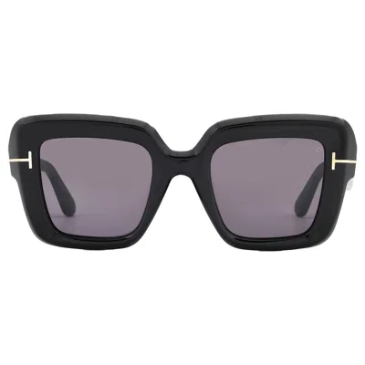 Tom Ford Esme Smoke Square Ladies Sunglasses Ft1157 01a 50 In Black