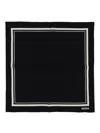Tom Ford Logo-print Striped Silk Scarf In Black