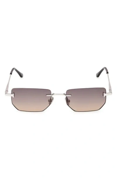 Tom Ford Ethan 53mm Geometric Sunglasses In Brown