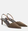 Tom Ford Eva 55 Suede Slingback Pumps In Brown