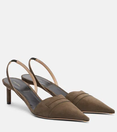Tom Ford Eva 55 Suede Slingback Pumps