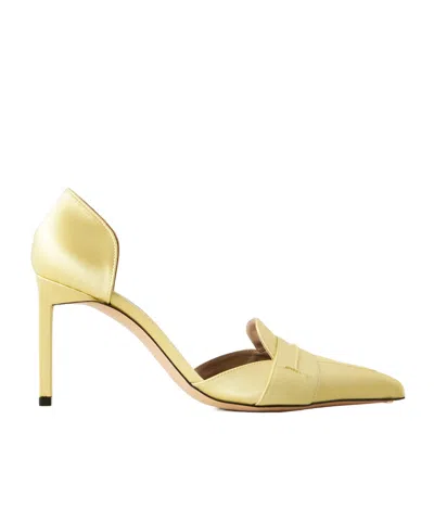 Tom Ford Eva D'orsay Satin Pumps In Yellow