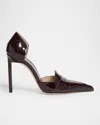 Tom Ford Eva Patent Leather Loafer D'orsay Pumps In Animal Print