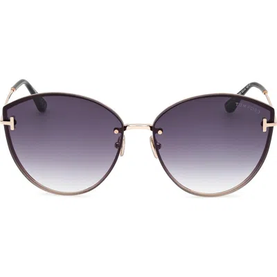 Tom Ford Evangeline 63mm Oversize Gradient Cat Eye Sunglasses In Multi
