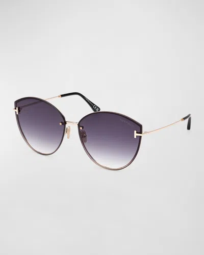 Tom Ford Evangeline Metal Cat-eye Sunglasses In Multi