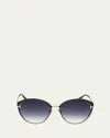 Tom Ford Evangeline Metal Cat-eye Sunglasses In Gray