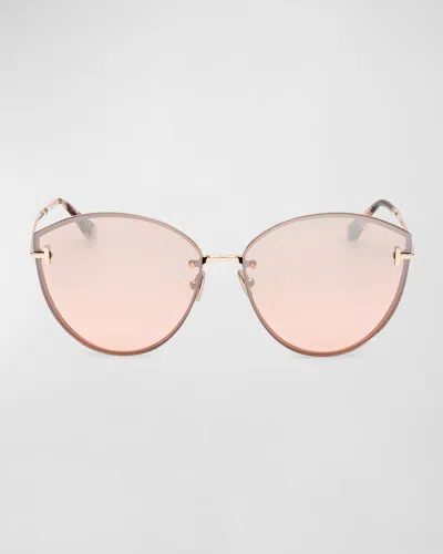 Tom Ford Evangeline Metal Cat-eye Sunglasses In Multi