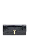 Tom Ford Wallis Squared Sequin Clutch In Black