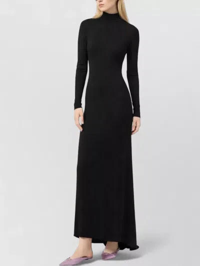 Tom Ford Evening Dress Long Sleeves Open Back In Black
