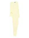 Tom Ford Long Sleeve Evening Gown With Asymmetric Hem In Yellow