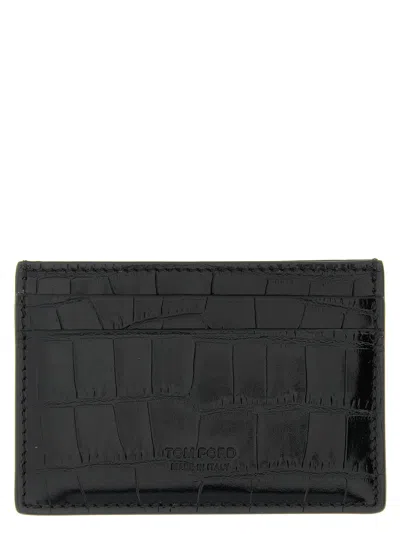 Tom Ford 'exotic Line' Card Holder In Black