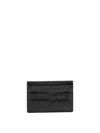 Tom Ford Crocodile-print Leather Card Holder In Black