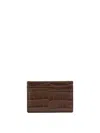 Tom Ford Shiny Printed Croc Exotic Line Classic Card Holder In Brown