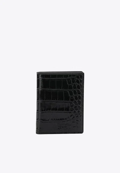 Tom Ford Exotic Line Cardholder In Brown