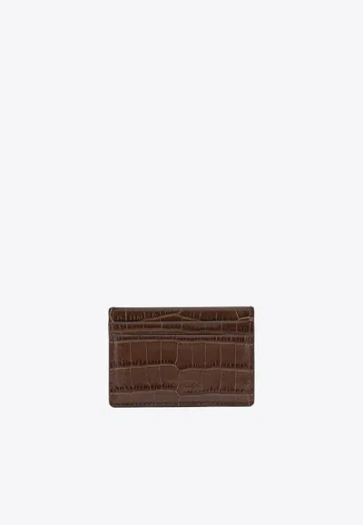 Tom Ford Exotic Line Cardholder In Brown