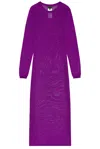 Tom Ford Extra Light Silk Crewneck Dress In Purple