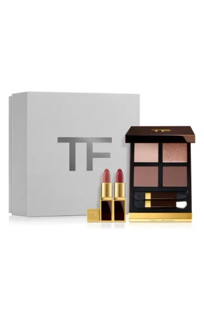 Tom Ford Eye Color Quad & Lipstick Gift Set $129 Value In No Color