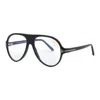 Tom Ford Eyeglasses Aviator Full Rim, Shiny Black Frame And Clear Blue Light Block Lens Ft5012-b001 In Black