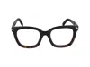 Tom Ford Square-frame Logo-detail Glasses In Brown