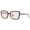 Tom Ford Eyeglasses Butterfly Full Rim, Vintage Havana Frame And Clear Demo Lenses Lens Ft5813-b055 In Brown