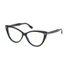 Tom Ford Eyeglasses Cat Eye Full Rim, Bordeaux Frame And Clear Blue Block Lenses Lens Ft5843-b074 In Black