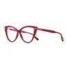 Tom Ford Eyeglasses Cat Eye Full Rim, Bordeaux Frame And Clear Blue Block Lenses Lens Ft5843-b074 In Red