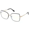 Tom Ford Eyeglasses Cat Eye Full Rim, Rose Gold/matte Black Frame And Clear Demo Lenses Lens Ft5613-b002 In Transparent