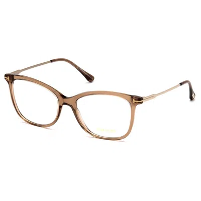 TOM FORD EYEGLASSES CAT EYE FULL RIM, SHINY TRANSPARENT VIOLET FRAME AND CLEAR DEMO LENSES LENS FT5510081