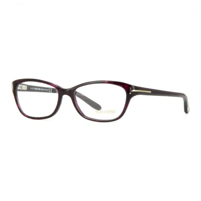 Tom Ford Eyeglasses Rectangle Full Rim, Beige Frame And Clear Demo Lenses Lens Ft5142059 In Brown