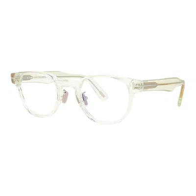 Tom Ford Eyeglasses Round Full Rim, Blonde Havana Frame And Clear Blue Light Block Lenses Lens Ft5783-d-b053 In Pattern