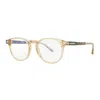 Tom Ford Eyeglasses Round Full Rim, Light Brown Frame And Clear/blue-light Block Lenses Lens Ft5891-b047 In Gold