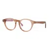 Tom Ford Eyeglasses Round Full Rim, Shiny Light Brown Frame And Clear Blue Light Block Lens Ft5931-d-b045 In Brown
